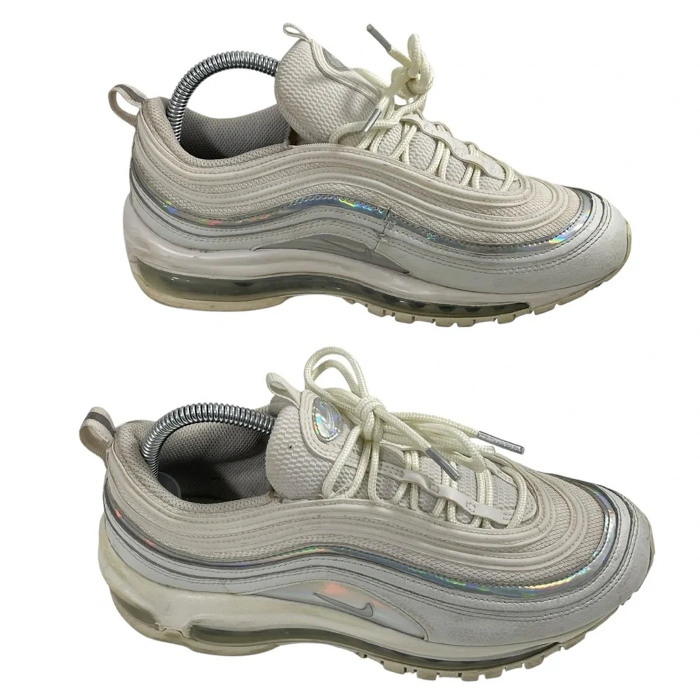Nike Air Max 97 White Iridescent‎ Running Shoes Sneakers CJ9706-100 Size 8.5